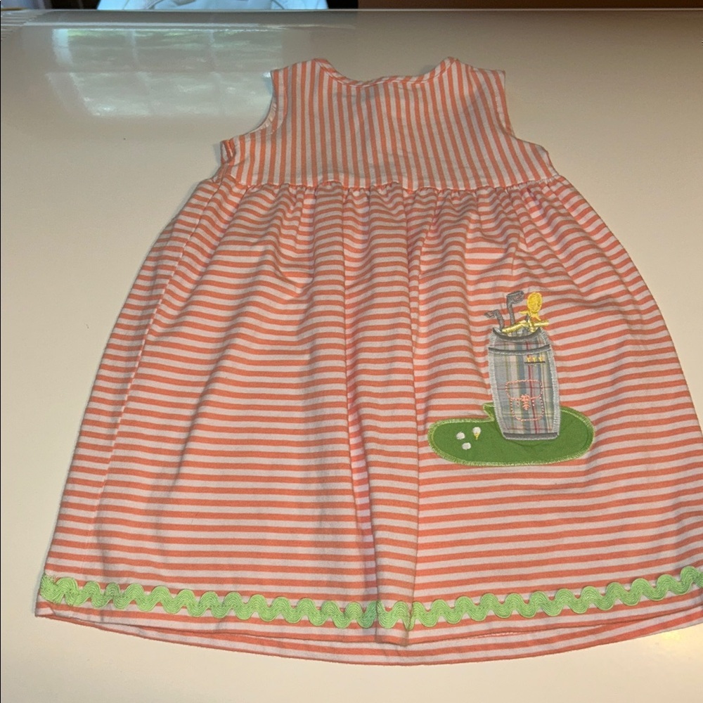Bailey Boys Striped Peach and White Sleeveless Dress 3T Golf